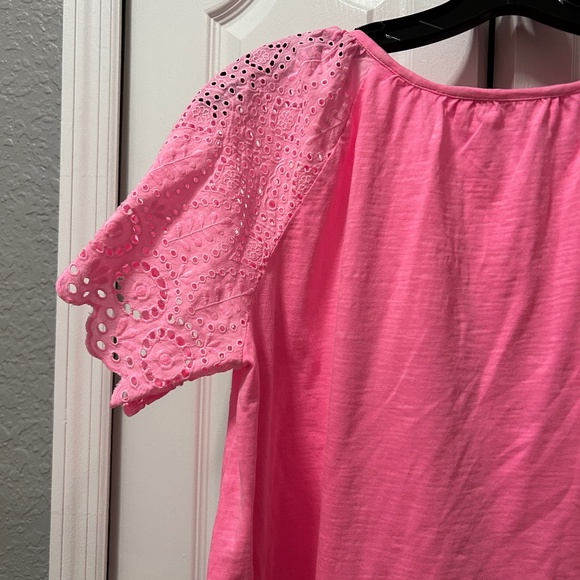NWOT Lilly Pulitzer Taylin Eyelet Top Pink Shandy Size Small - Picture 7 of 13